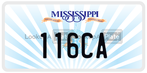 116CA  license plate in MS