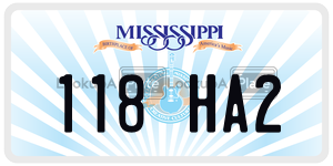 118HA2 license plate in Mississippi