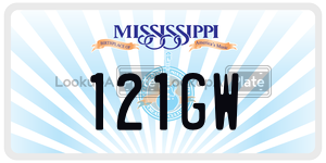 121GW  license plate in MS