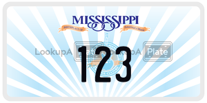 123  license plate in MS