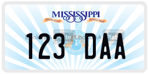 123DAA  license plate in MS