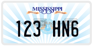 123HN6  license plate in MS
