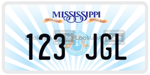 123JGL  license plate in MS