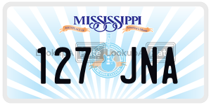 127JNA  license plate in MS