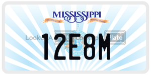 12E8M  license plate in MS