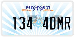 1344DMR  license plate in MS