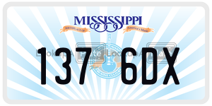 1376DX  license plate in MS