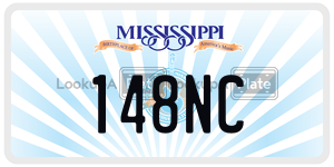 148NC  license plate in MS