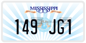149JG1  license plate in MS
