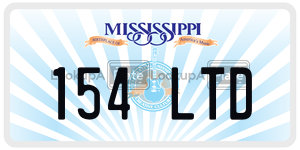 154LTD  license plate in MS