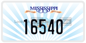16540  license plate in MS