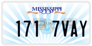 1717VAY  license plate in MS