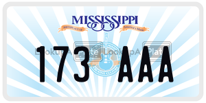 173AAA license plate in Mississippi