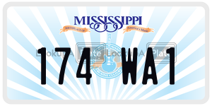 174WA1  license plate in MS