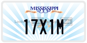 17X1M  license plate in MS