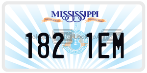 1821EM  license plate in MS
