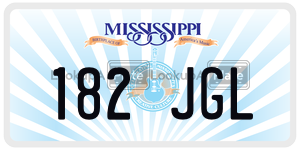 182JGL  license plate in MS