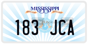 183JCA  license plate in MS