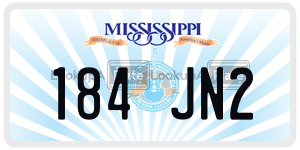 184JN2  license plate in MS