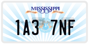 1A37NF  license plate in MS