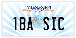 1BASIC  license plate in MS