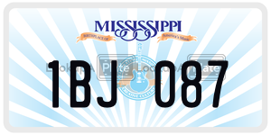 1BJ087  license plate in MS