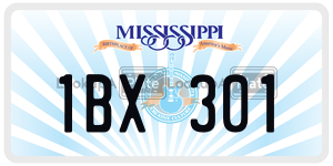 1BX301  license plate in MS