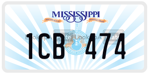 1CB474  license plate in MS