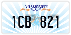 1CB821 license plate in Mississippi