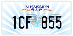 1CF855 license plate in Mississippi