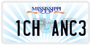 1CHANC3  license plate in MS