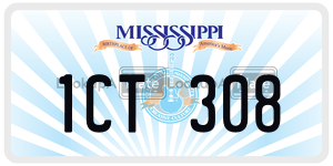 1CT308  license plate in MS