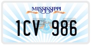 1CV986  license plate in MS