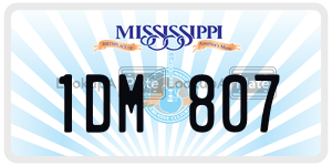 1DM807  license plate in MS