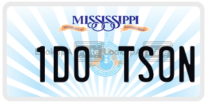 1DOTSON  license plate in MS