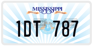 1DT787  license plate in MS
