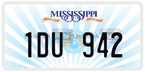 1DU942  license plate in MS