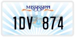 1DV874  license plate in MS