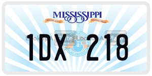 1DX218  license plate in MS
