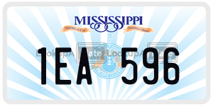 1EA596 license plate in Mississippi