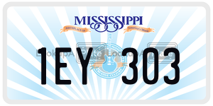 1EY303  license plate in MS