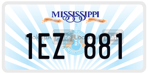 1EZ881  license plate in MS
