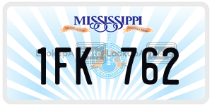 1FK762  license plate in MS
