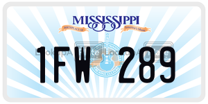 1FW289  license plate in MS