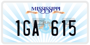 1GA615  license plate in MS