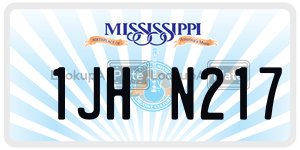 1JHN217  license plate in MS