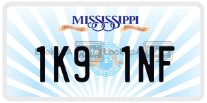 1K91NF  license plate in MS