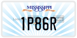 1P86R  license plate in MS