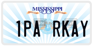 1PARKAY  license plate in MS