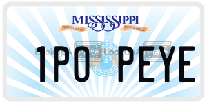 1POPEYE  license plate in MS